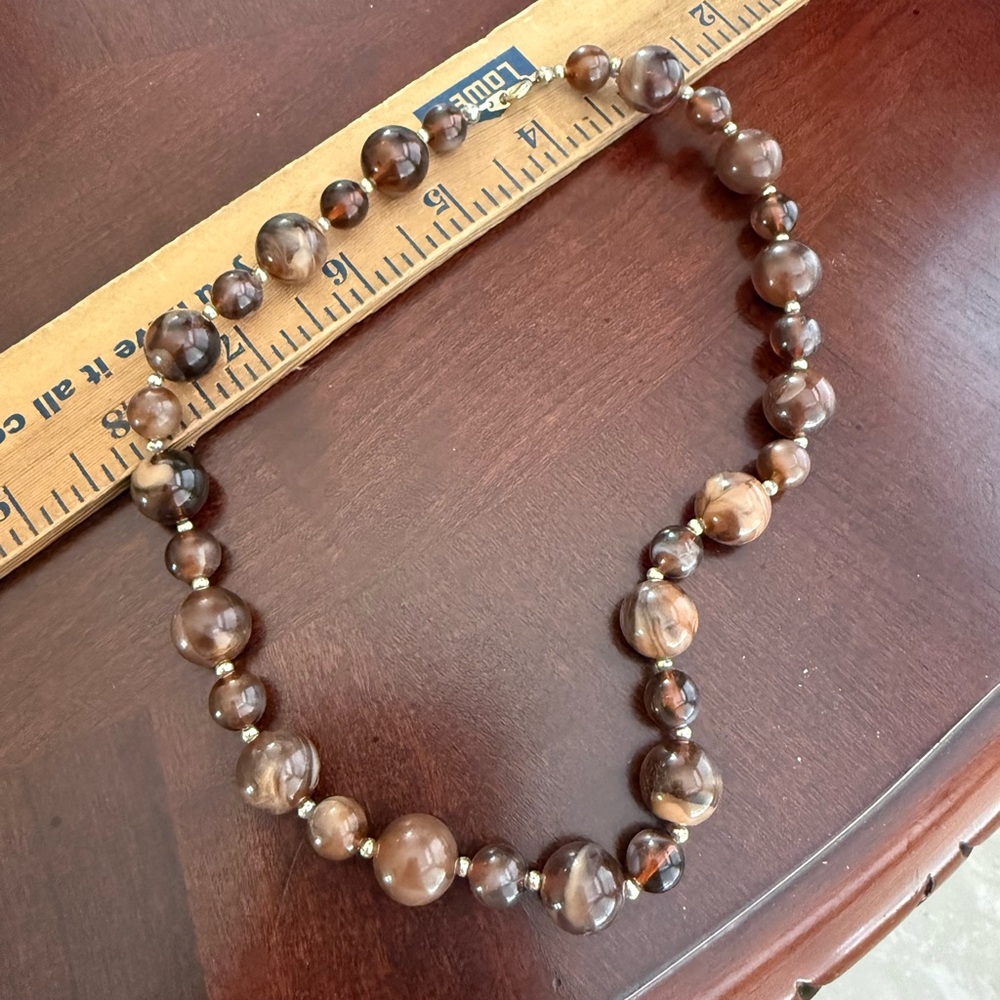 Vintage Brown Beads Necklace